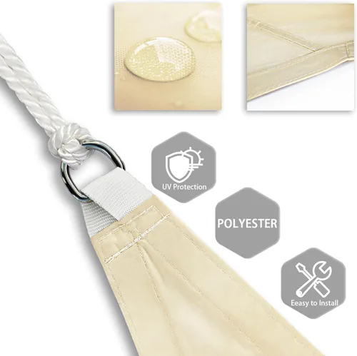 Miniatura 2 de Patio Paradise - Toldo parasol de 6 x 8 pies, impermeable, rectangular, color beige, para sombra, tela de lona con bloqueo UV, para exteriores