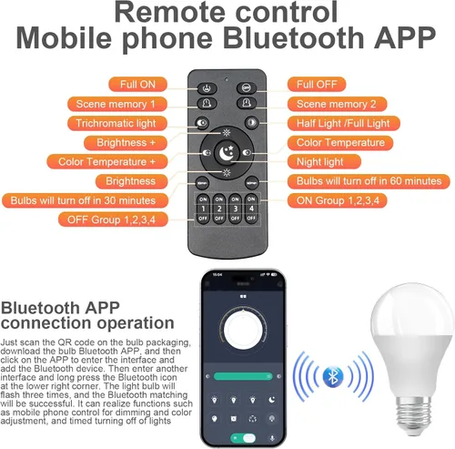 Miniatura 3 de Lámpara de pie de lectura brillante con control remoto y atenuación Bluetooth, estilo rústico vintage, sala de estar, dormitorio, mesita de noche