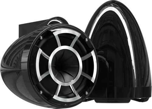 Wet Sounds Altavoces de torre EFG HLCD Series Revolution de 8 pulgadas, color negro con kit de montaje X