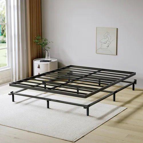Miniatura 2 de SHLAND Base para somier Queen de 2 pulgadas de perfil bajo, láminas de cama de montaje fácil, estructura metálica resistente, base de apoyo para 2