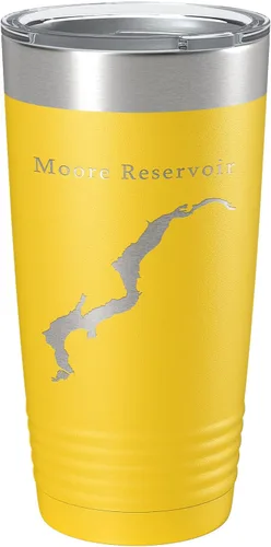 Miniatura 16 de Moore Reservoir Tumbler Lake Map Travel Mug Insulated Laser Engraved Coffee Cup New Hampshire Vermont 20 oz Black