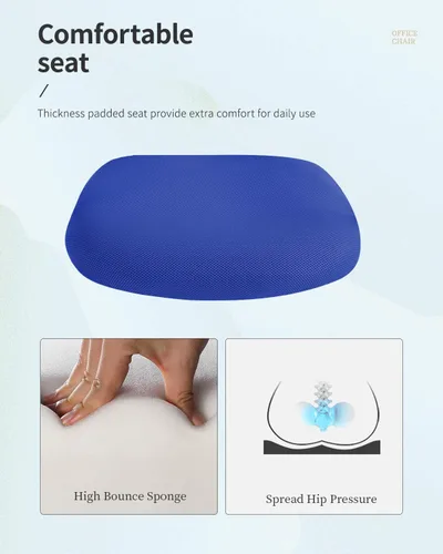 Miniatura 6 de Silla de oficina para el hogar, con respaldo de altura media, para computadora, con soporte lumbar giratorio, ajustable, para trabajo, ergonómica