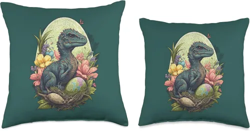 Miniatura 3 de Raptor, T-rex Bunny Ears Egg Easter Day Dinosaur Almohada para niños Dino