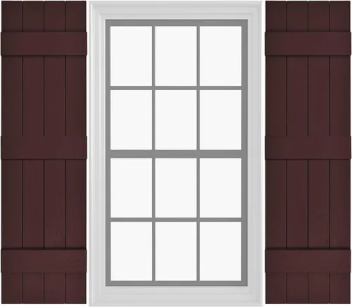 Miniatura 21 de Persianas de Vinilo Board & Batten (1 Par) 11"x31" (3-Tableros) - Negro Cosmos/Pintable Persianas Exteriores para Ventanas Incluye Herrajes