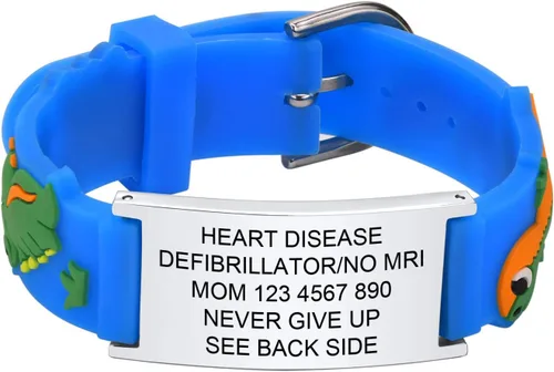 Miniatura 46 de Pulsera de Identificación Médica Personalizada para Niños - Pulsera de Identificación de Silicona Linda para Autismo Alergia Convulsiones