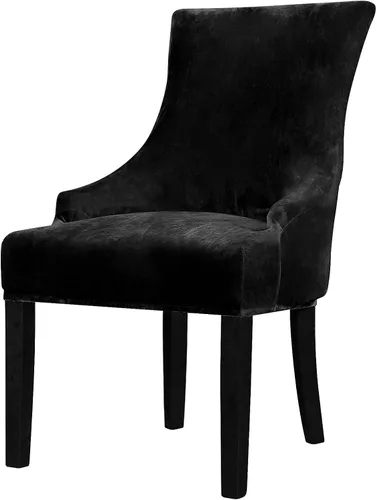 Miniatura 11 de Lellen Funda elástica de terciopelo para silla con respaldo de ala, funda protectora reutilizable para comedor, banquete, decoración del hogar, etc.