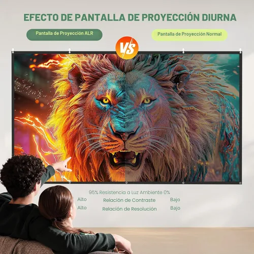 Miniatura 3 de AAJK Pantalla de proyector ALR, pantalla de proyector de películas 4K, proyector portátil plegable HD 16:9, pantalla de películas para cine en casa