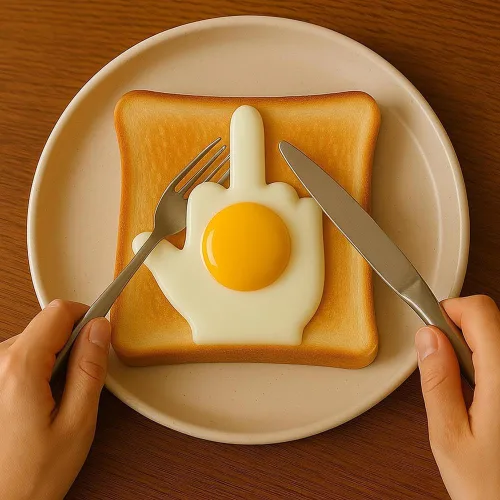 Miniatura 5 de Divertido molde de huevo de dedo medio, molde único para huevos cocidos, anillos de huevo para freír huevos, anillo de huevo antiadherente, 4 piezas