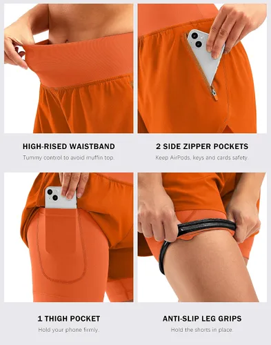 Miniatura 5 de Bikewa Pantalones cortos de ciclismo de montaña para mujer, acolchados en 4D, con bolsillos con cremallera
