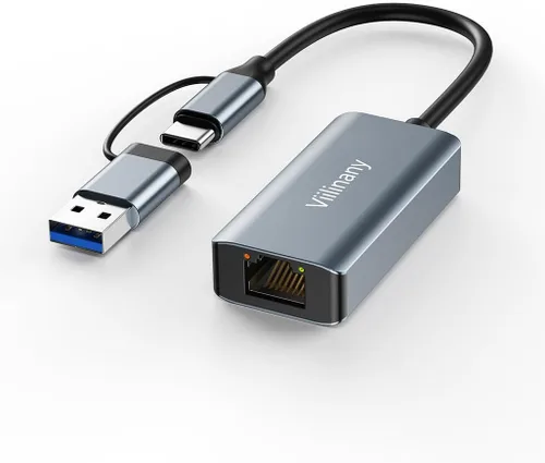 Adaptador USB a Ethernet, Gigabit Ethernet a USB C, adaptadores de red Rj45 a USB, adaptador Ethernet de 1000 mbps, compatible con laptop, MacBook