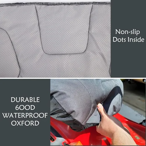 Miniatura 2 de HOMEYA Funda de asiento para cortacésped, resistente al agua, 600D, Oxford, con relleno y bolsillos traseros, para asientos de 16.5 pulgadas
