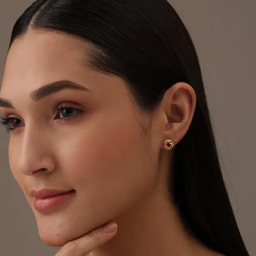 Miniatura 2 de LeCalla Aretes de plata de ley 925 con nudo de amor, diseño italiano, ligeros, retorcidos, con nudo de amor, para mujer