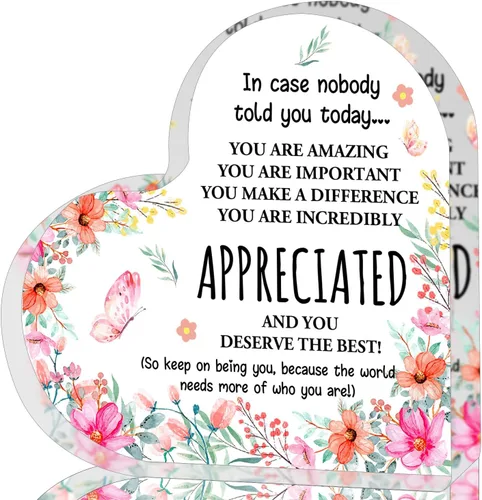 Miniatura 6 de Regalos de Apreciación para Mujeres, Recuerdo de Corazón de Acrílico, Regalos Inspiracionales para Jefa de Colega, Regalos de Despedida de Oficina