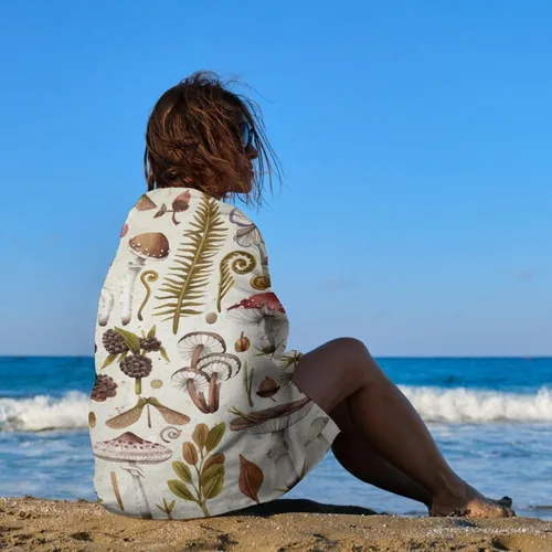 Miniatura 4 de Toalla de playa vintage de hongos, toalla de baño de microfibra antideslizante de secado rápido para adultos y niños, viajes, piscina, playa, baño