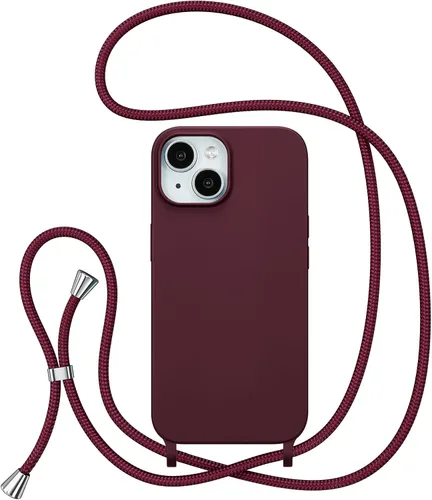 Miniatura 77 de ZTOFERA Funda Crossbody para iPhone 15 Pro con Correa de Cordón Ajustable, Funda Suave de Silicona Líquida para iPhone 15 Pro 6.1 pulgadas - Rosa