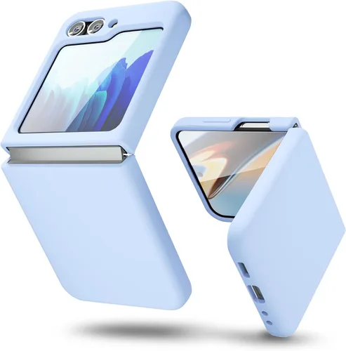 Miniatura 10 de oakxco Funda para teléfono Samsung Galaxy Z Flip 4, agarre de silicona líquida, bonita fina delgada cubierta de gel TPU de goma suave lisa