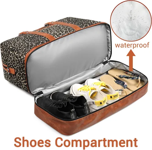 Miniatura 65 de IBFUN Bolsas de fin de semana para mujer, bolsa grande de lona para viaje, bolsa de viaje con compartimento para zapatos, 21 pulgadas, juego de 3