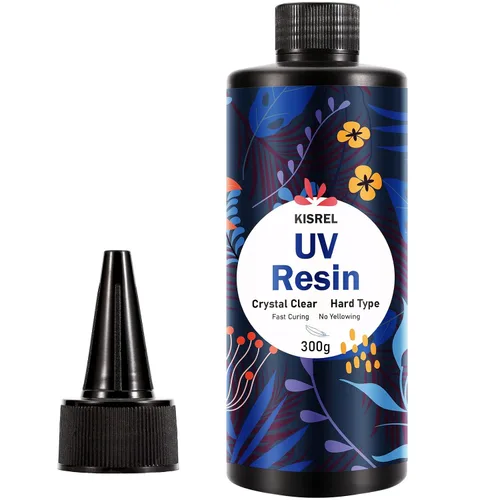KISREL Resina UV 300g - Kit de resina UV mejorado, resina epoxi UV de curado ultravioleta transparente tipo duro para la fabricación de joyas