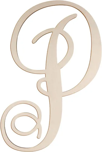 Miniatura 22 de Letras de madera cursivas para decoración de pared, letras grandes de madera de 14 pulgadas, monograma sin terminar, letras de madera, manualidades