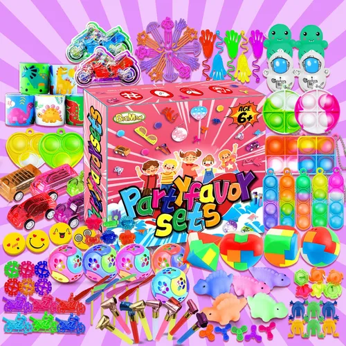 Miniatura 5 de BicMan 150 recuerdos de fiesta para niños de 3 a 5 4 a 8, paquete de juguetes para ansiedad, bolsas de regalo, premios de carnaval, rellenos de caja
