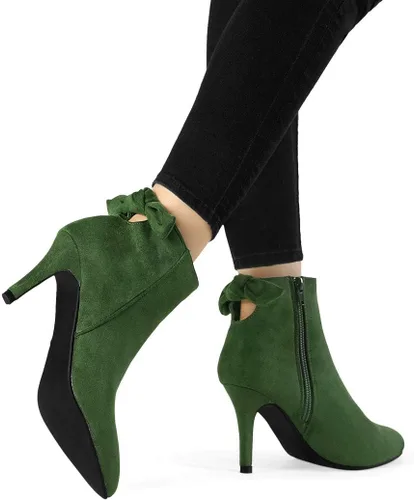 Miniatura 2 de Allegra K Botines de tacón de aguja con punta puntiaguda para mujer