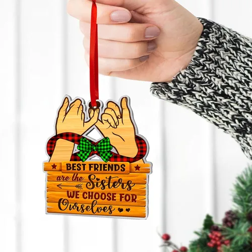 Miniatura 7 de Adorno de Navidad de Friends 2023, Besties Forever, adorno de aluminio de doble cara (no 3D), regalo para Navidad, decoración de mejores amigas son