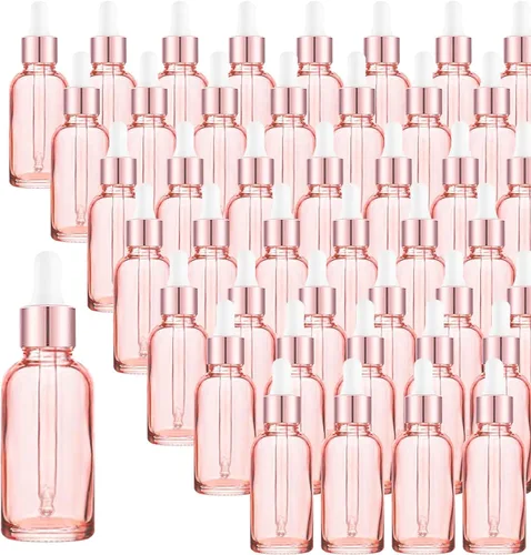 Miniatura 33 de Paquete de 48 Botellas Cuentagotas de Vidrio Transparente de 1 oz, Botellas Cuentagotas con Cuentagotas de Vidrio para Aceites Esenciales, Perfumes