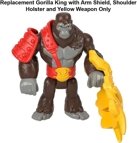 Miniatura 5 de Fisher-Price Pieza de repuesto Imaginext Gorilla Fortress Playset – HML57 – GYX00 ~ Repuesto Posable Gorilla King con protector de brazo, funda