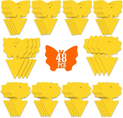 Miniatura 10 de USKICH Trampa adhesiva para moscas de la fruta y mosquitos, trampas adhesivas para insectos para interiores y exteriores, para moscas blancas
