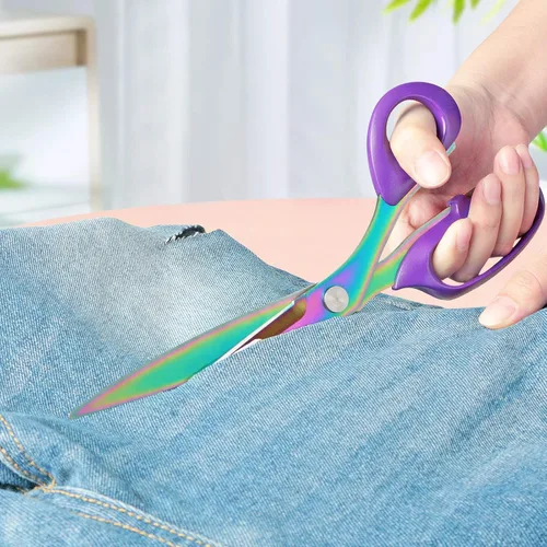 Miniatura 2 de Asdirne Paquete de tijeras de costura con revestimiento de titanio, juego de tijeras de tela profesional, cuchillas de acero inoxidable