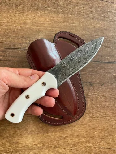 Miniatura 36 de Cuchillos de Damasco Hechos a Mano Personalizados de Acero de Damasco Cuchillo de Caza para Desollar, Camping, Exterior - Cuchillos de Caza de Hoja