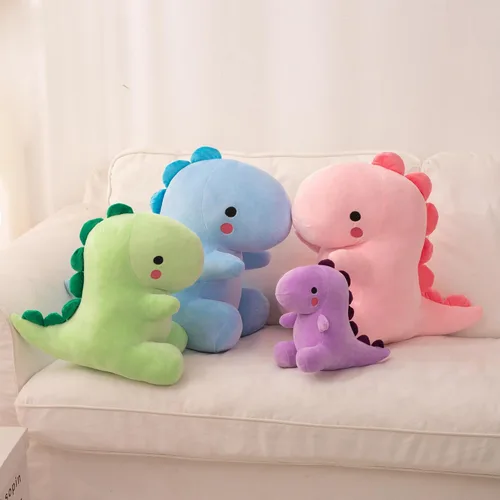 Miniatura 9 de Peluche de dinosaurio de peluche, juguetes lindos de anime, almohada suave de dinosaurio de anime, regalo para niños y niñas, color azul, 10.8 C-blue