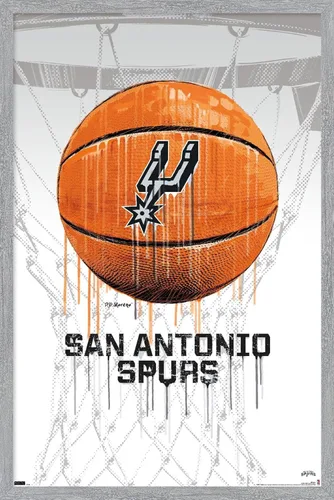 Miniatura 11 de Trends International NBA San Antonio Spurs - Póster de pared Drip Basketball 21, 22.375 x 34 pulgadas, versión premium sin marco