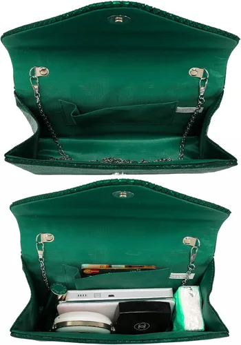 Miniatura 6 de Dasein Bolso de mano de satén esmerilado para mujer, bolso cruzado para fiesta, graduación, boda, sobre