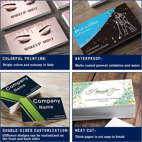 Miniatura 4 de Tarjetas de visita personalizadas con tu logotipo, tarjeta impresa personalizada para fotos de pequeñas empresas, parte delantera y trasera