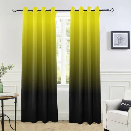 Miniatura 14 de Cortinas amarillas y azules de 84 pulgadas, 1 pieza, cortinas de puerta para tratamientos de ventanas, divisores de habitación, cortinas de cocina