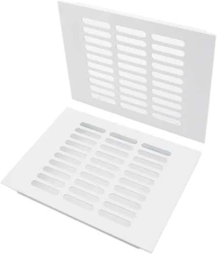 Miniatura 13 de 2 fundas para ventilación de aire, rejilla de ventilación de aleación de aluminio blanca rectangular, cubierta de rejilla de metal para armario