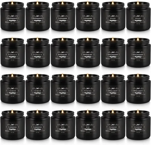 Miniatura 22 de YOROXRG Juego de 12 velas perfumadas de cera de soja, velas de lata de viaje para el hogar, 3.05 onzas para mamá para Navidad, cumpleaños, Acción