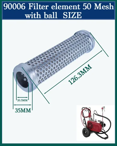 Miniatura 2 de Filtro colector de bomba 930-006 50 Mesh 5000 PSI con bola - Compatible con Titan PowrTwin 4900, 6900, 8900, 12000 Plus y PowrBeast 4700, 7700, 9700