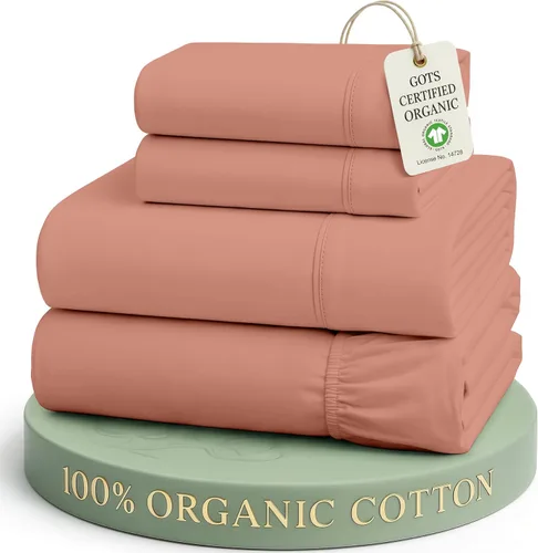 Miniatura 26 de Lane Linen Sábanas de cama tamaño Queen, juego de sábanas 100 % algodón orgánico, sábanas refrescantes suaves tamaño Queen, juego de sábanas Queen