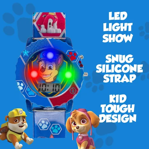 Miniatura 5 de Accutime Paw Patrol - Reloj digital para niños con caja azul, correa azul cómoda, fácil de abrochar, personaje oficial 3D en la esfera, seguro