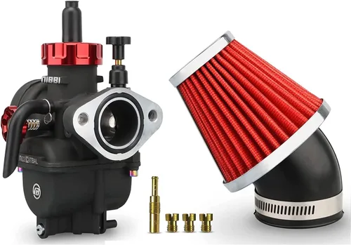 NIBBI Kit de carburador PE28FL, carburador de motocicleta PE28mm con filtros de aire de 1.81 pulgadas para motocross, mini bicicleta, pit bike