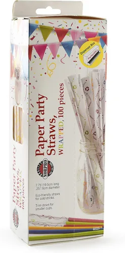 Miniatura 4 de Norpro Pajitas de papel, envueltas individualmente (paquete de 100), 100% biodegradables, varios