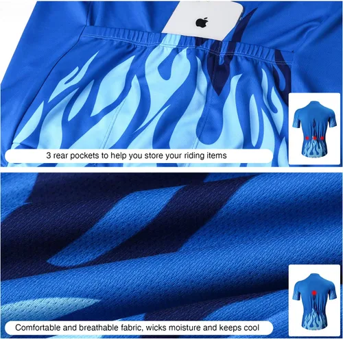 Miniatura 5 de CATENA Men's Cycling Jersey Short Sleeve Shirt Running Top Moisture Wicking Workout Sports T-Shirt