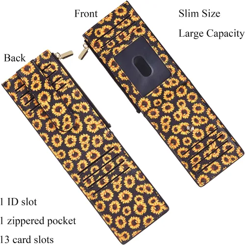 Miniatura 3 de Chelmon Cartera para mujer delgada con bloqueo RFID, billetera plegable con varios compartimientos para tarjetas con bolsillo con cremallera
