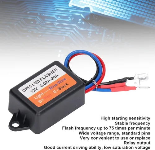 Miniatura 7 de Relé estroboscópico LED, controlador estroboscópico de flash, buena capacidad de conducción de corriente 12V, potente impermeable, bajo voltaje