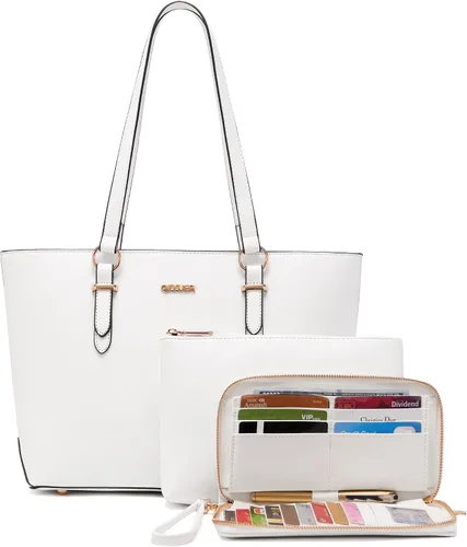 Miniatura 7 de Juego de bolsos y carteras para mujer, bolso de mano para el trabajo, bolso de hombro con asa superior y cartera a juego
