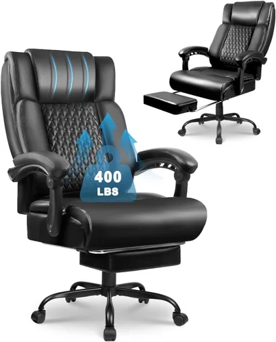 OFIKA Silla de oficina, silla ejecutiva de oficina resistente con reposapiés, ergonómica, respaldo alto, sillas de juegos para computadora, oficina
