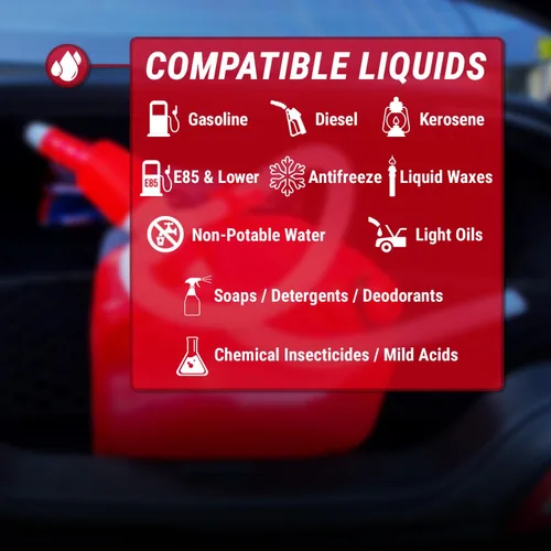 Miniatura 8 de TERA PUMP Bomba de transferencia de combustible portátil manual, manguera de descarga de 2.2 pies, clip integrado en la boquilla, bomba de sifón