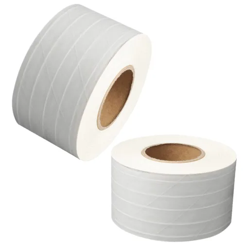 Miniatura 6 de Paquete de 2 cintas activadas por agua de 300 pies x ancho 2.4 pulgadas de ancho, cinta de papel kraft reforzada de fibra de vidrio reciclable Marrón
